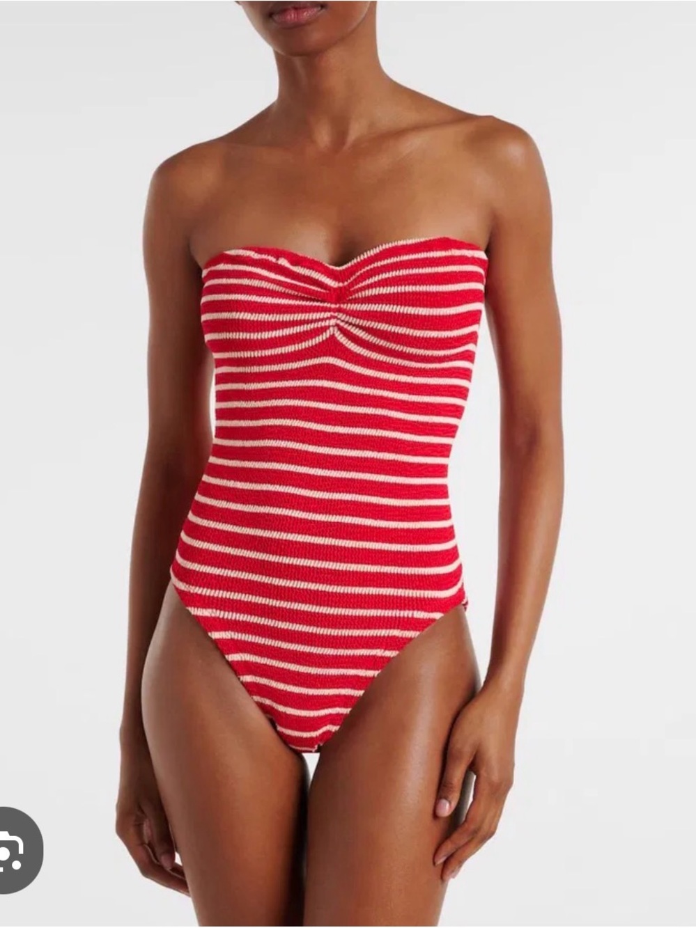 Striped Red and white One-Piece Swimsuit